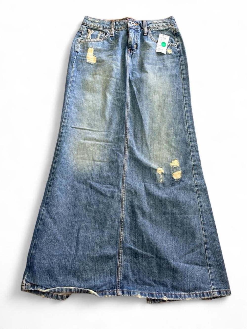 NWT Charlotte Russe Distressed Denim Maxi Skirt – Light Wash, 1